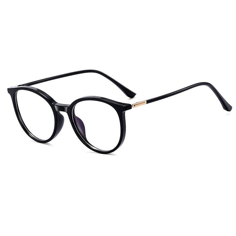 Women's Transparent Prescription Eyeglasses Anti- Blue Lightweight TR90 Stylish Round Reading Eyeglasses Frames Men's Computer Eyewear + 1 +3+