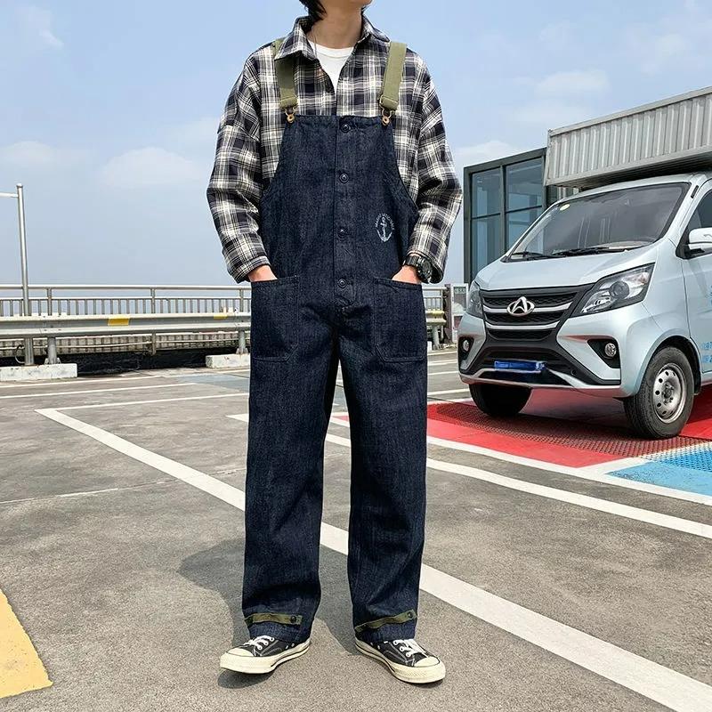 Retro Casual Overalls Men's Loose Casual Trend Spring and Autumn Men's Casual Trousers Tide Brand Wide-leg Pants Men