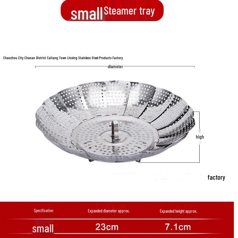 Stainless Steel Folding Steamer Basket and Retractable Draining Fruit Basket