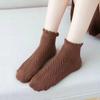 Femme Est Été Mince Dégradé Uni Coton Simple Doux Mignon Chaussettes Confortable Bord Oreille de Bois Vêtement Mode Lolita