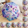 1pc Unicorn Twins Umbrella Portable Folding Umbrella Iron Frame Hole Bone Structure Outdoor Home Umbrella