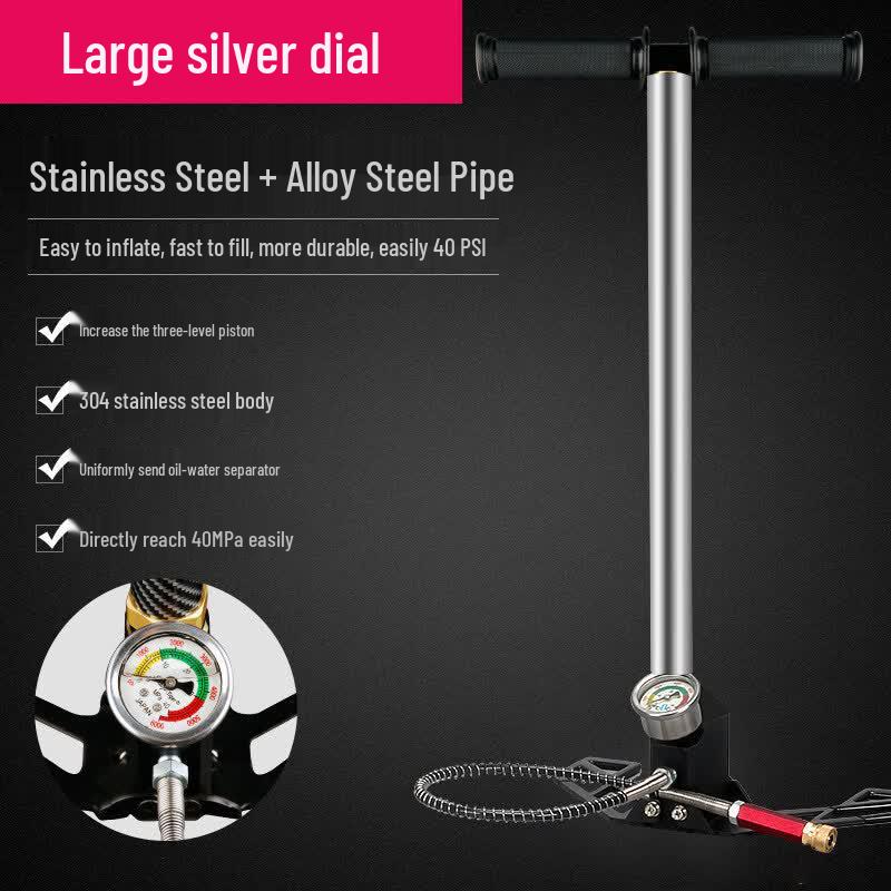 Aokewen Manual High-Pressure Air Pump with Large Gauge