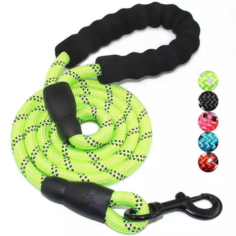Reflective Nylon Dog Leash - Durable Round Rope for Medium & Large Dogs