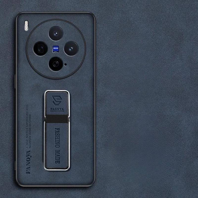 

Чехол-подставка из матовой искусственной кожи PU с магнитным держателем для VIVO X300 Pro, противоударный бампер для VIVO X300 X300Pro For VIVO X300 Pro синий