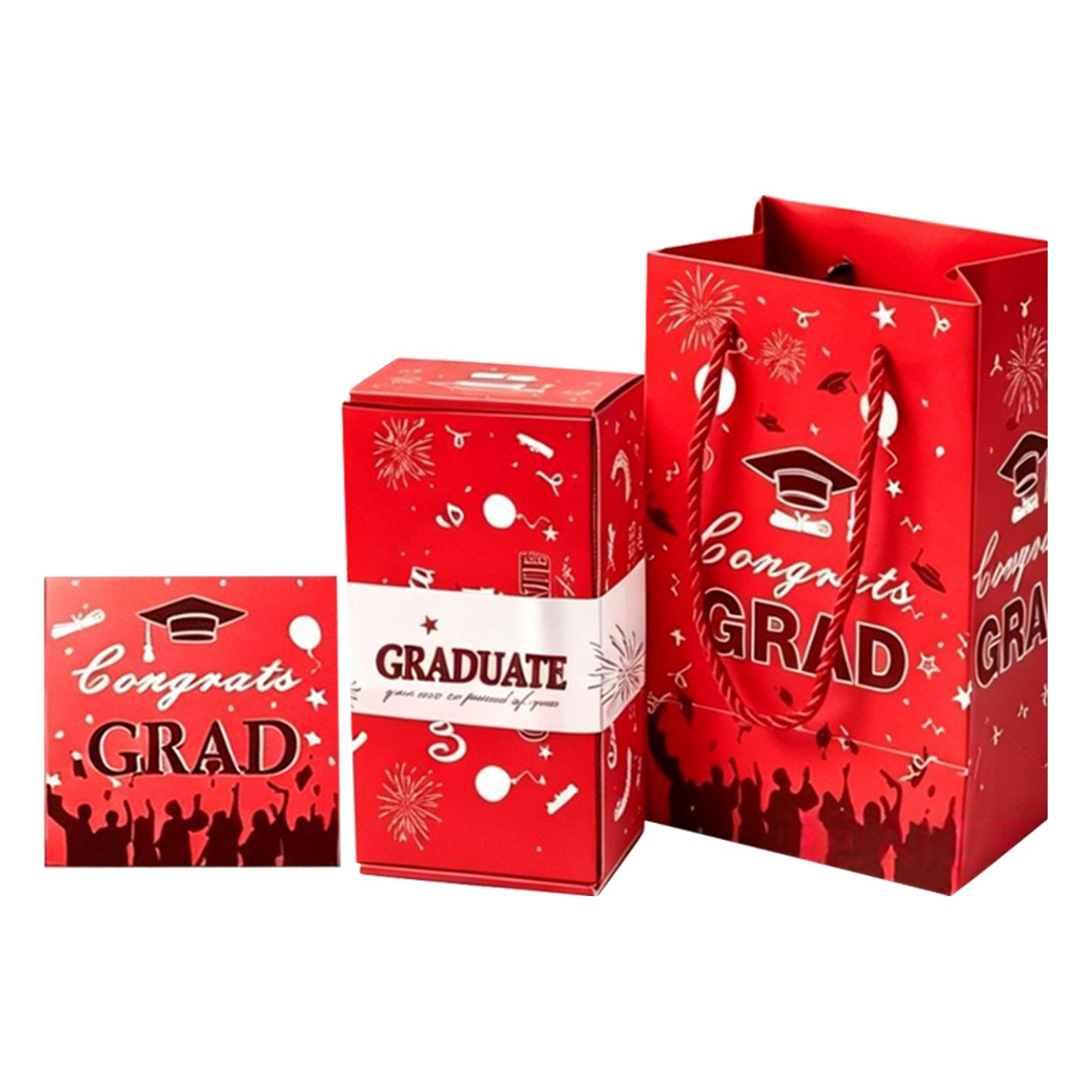 

Graduation Surprise Pop Up Gift Box with Card and Gift Bag for High School or College Graduation Party Celebration One Size червоний
