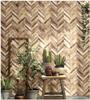 HaoHome 3m Handpainting Peel and Stick Wallpaper Herringbone Wood Panel Self-Adhesive Prepasted Wallpaper Wall Mural