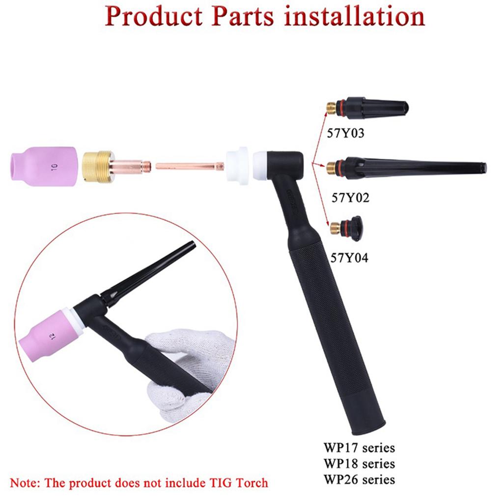 ABWR-18Pcs TIG Welding Torch Large Long Gas Lens & Alumina Cup For WP17 WP18 WP26 TIG Collet Bodies Spares Kit Accessories