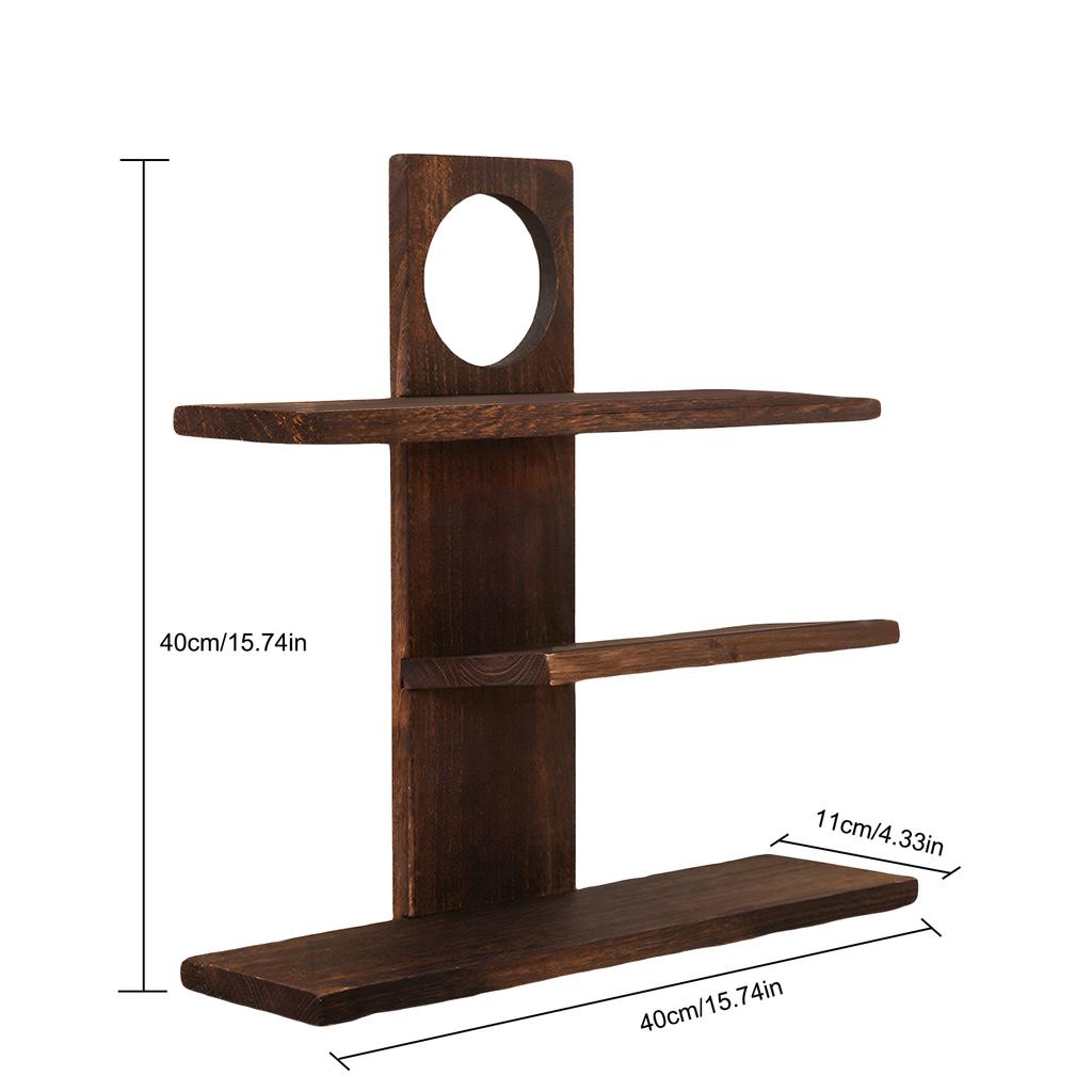 3 Tier Wooden Desktop Storage Organizer Solid Wood Double-Reinforced 25LBS Per Shelf Desk Shelf Display Stand for Living Room