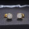 Rock Hip Hop Iced Out Stud Earring for Men Male Ice Studded Zircon Gold Color Piercing Ear Accessories Hiphop Trend