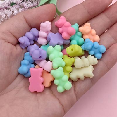 20 Τεμάχια 18*11mm Χαριτωμένες Χάντρες Αρκουδάκι Χαλαρές Χάντρες Ακρυλικές σε Σχήμα Αρκουδάκι DIY Βραχιόλια Κατασκευή Κοσμημάτων Κολιέ Μονόχρωμες