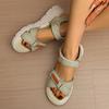 Platform Sandals Women's Summer New Women's Sandals Sports Style Velcro Large Size Casual Sandals