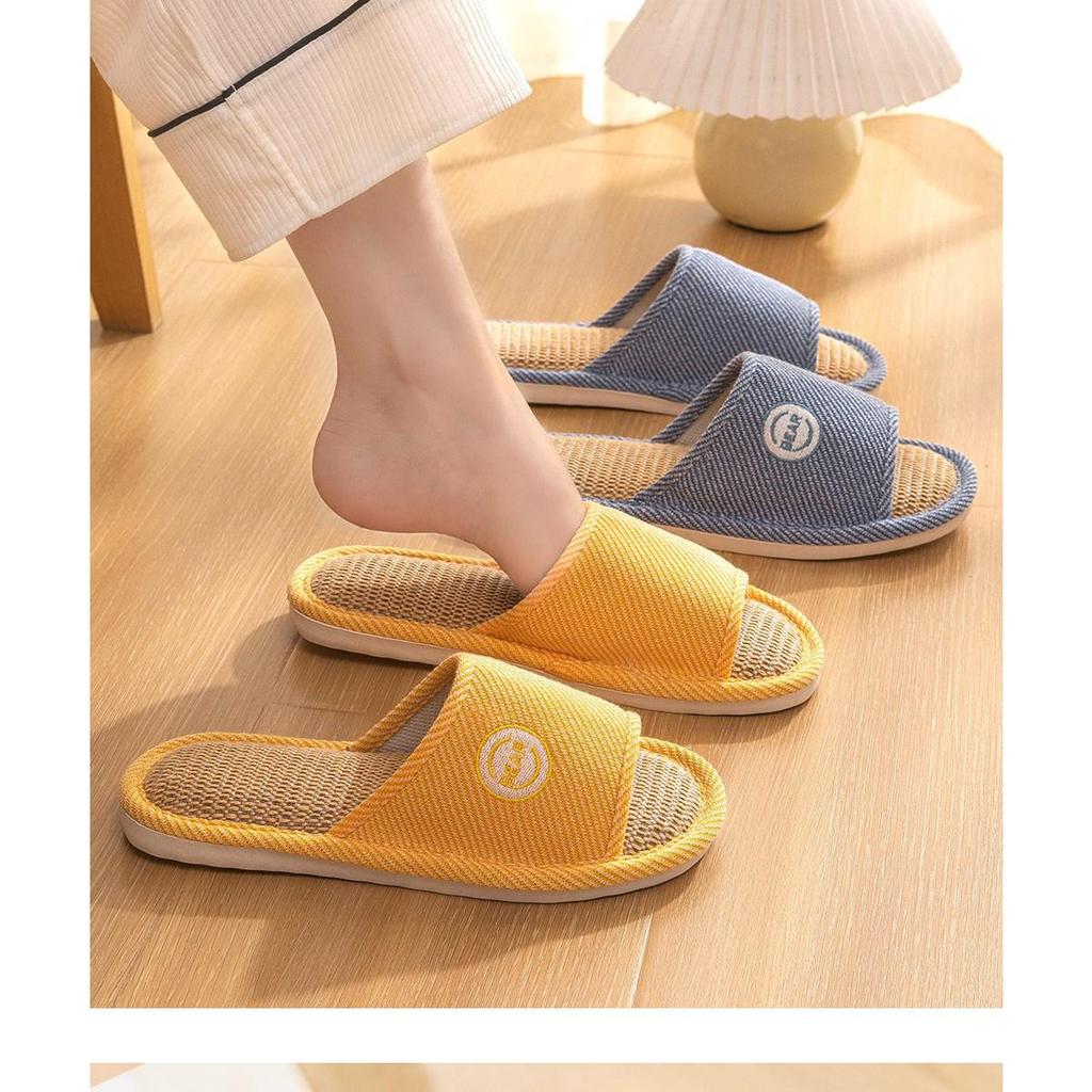 Unisex Baumwolle Leinen Rutschfeste Hausschuhe - Geräuscharm, Schweißabsorbierend für Alle Jahreszeiten