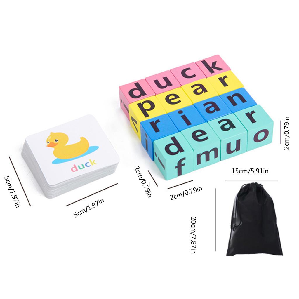 Children Puzzle Wood Spelling Word Toy Kids Letter Game Kindergarten Teaching Aids English Letter Word Learning Toy