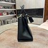 [Pre-Owned] City Steamer Logo Lock Leather Shoulder Tote Bag Medium - Very Good #RP3PI8