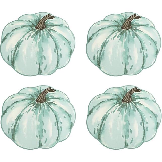 OWENIE Fall Placemats Set of 4, Autumn Printed Pumpkin Textured Fabric Place Mats for Kitchen Dining Table,Thanksgiving Harvest Halloween Holiday