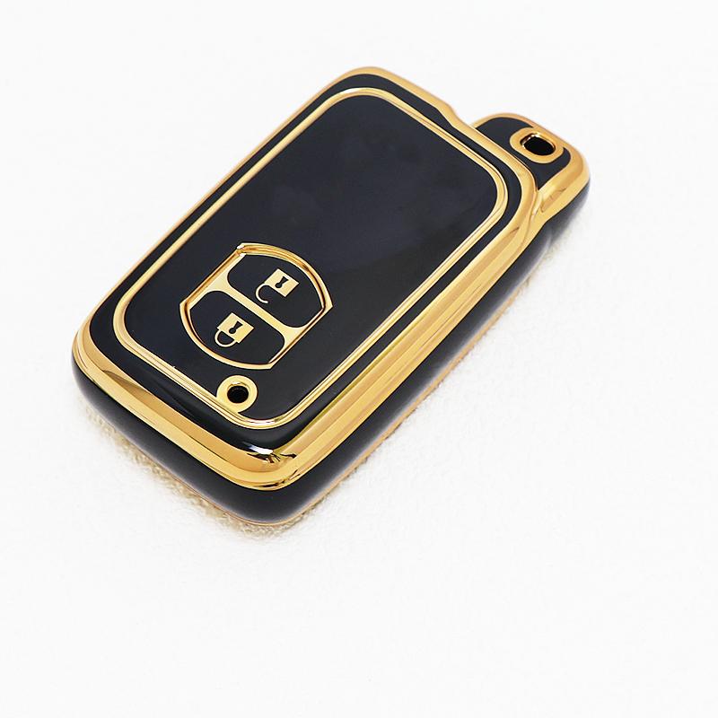 Gold Edge Tpu Auto Keyless Shell Fob Holder For Lexus Lc 200 Car Key Case For Toyota Prius 30 Alpha Aqua Land Cruiser Auris