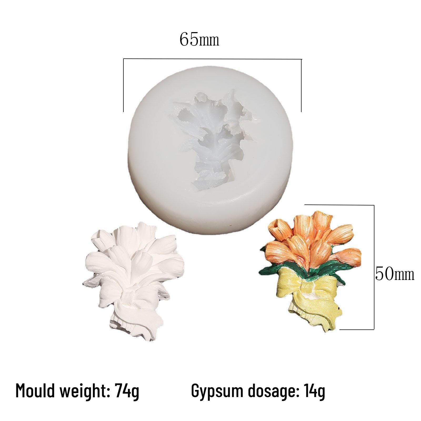 

Силиконовая форма Тюльпан с бантом Диффузор для автомобильного дефлектора - Мини-букет Форма для ароматического гипса Mini Bouquet Tulip белый