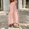 Summer Long Dress Cotton Linen Loose Large Size Literary Style Spring