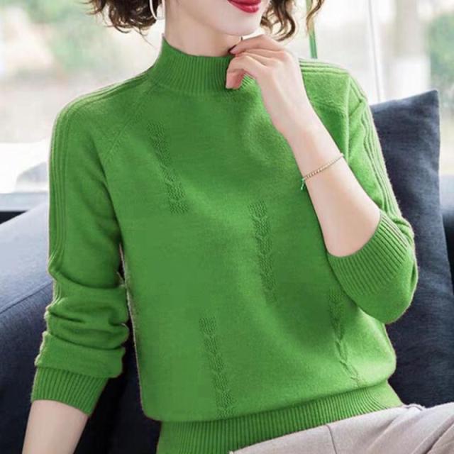Turtleneck Sweater Autumn Winter Knitted Pullovers Women Sweaters Casual Loose Long Sleeve Solid Color Female Jumper