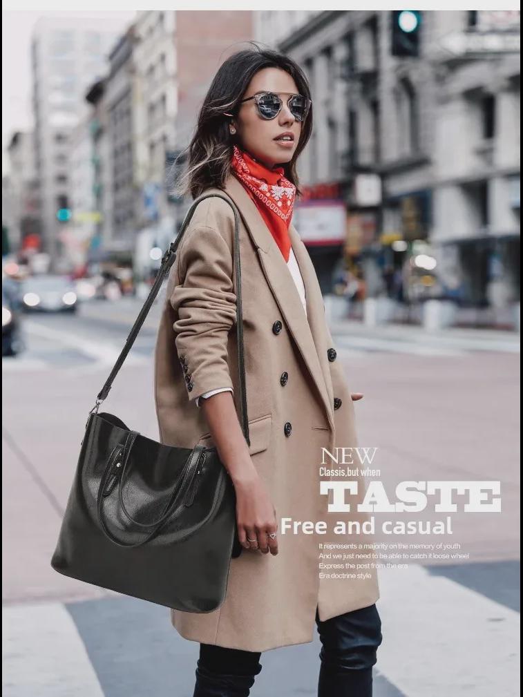 Trendy 2025 Retro Waxed Patent Leather Shoulder Tote for Women