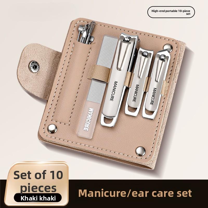 

Premium Stainless Steel Nail Clippers Set 10 Pieces with Case German Style Manicure Tools for Travel Use