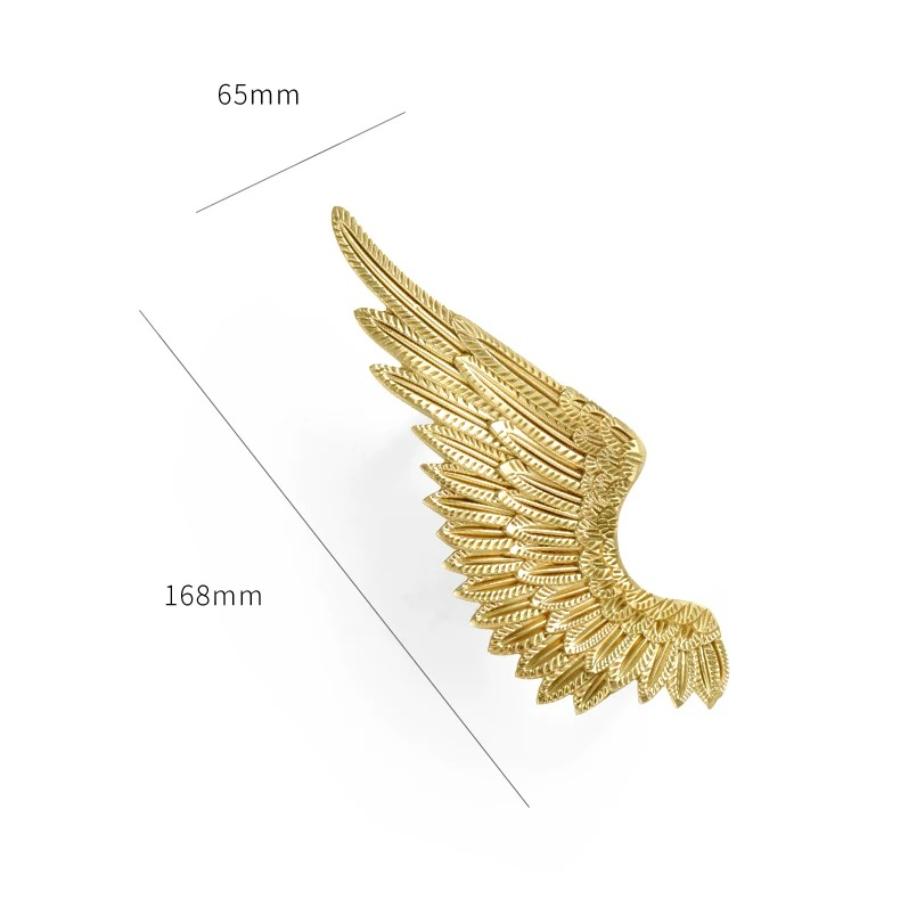 Brass Solid Wardrobe Handle Golden Creative Angel Wing Decoration Accessories Home Decoration Kitchen Cabinet Door Handle