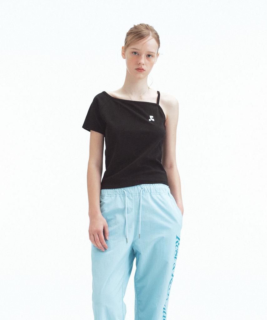 REST&RECREATION Unbalanced Knit Top - Black