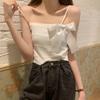 Bow Short Small Halter Vest Women Wear A New Summer Slim-fit Sleeveless Bottom Shirt Top
