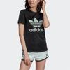 Adidas Originals Trefoil Tee Casual Sports Round Neck Letter Print Short Sleeve T-Shirt Women Tops Black DV0116