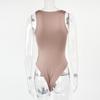 GMXIA Summer Spring Women's Tight-fitting Sleeveless O-Neck Top Double Vest Bodysuit