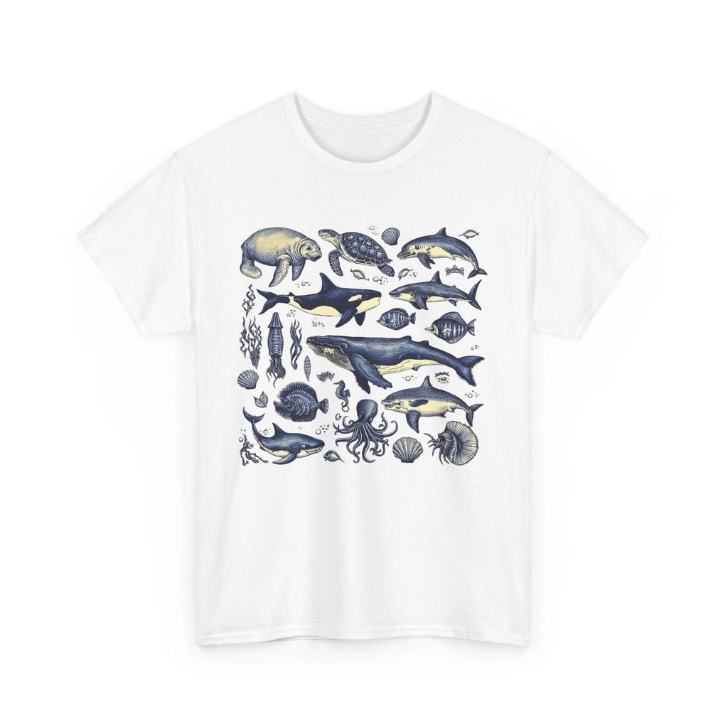 Beach Vibes T-Shirt | Summer Ocean Waves | Vintage Sea Animals Ocean Life Shirt