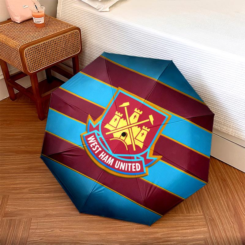 West Ham United2pattern, Automatic Folding Umbrella, Portable and Foldable Design, 8 Ribs, a Christmas or Birthday Gift.