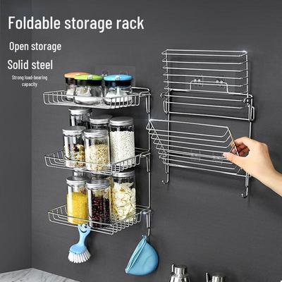 Étagère de rangement pliable en acier inoxydable Kaiwang pour salle de bain ou cuisine