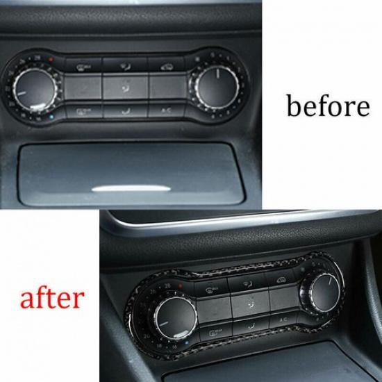 Console AC Button Control Frame Decor For Benz GLA CLA 2013-19 Real Carbon Fiber