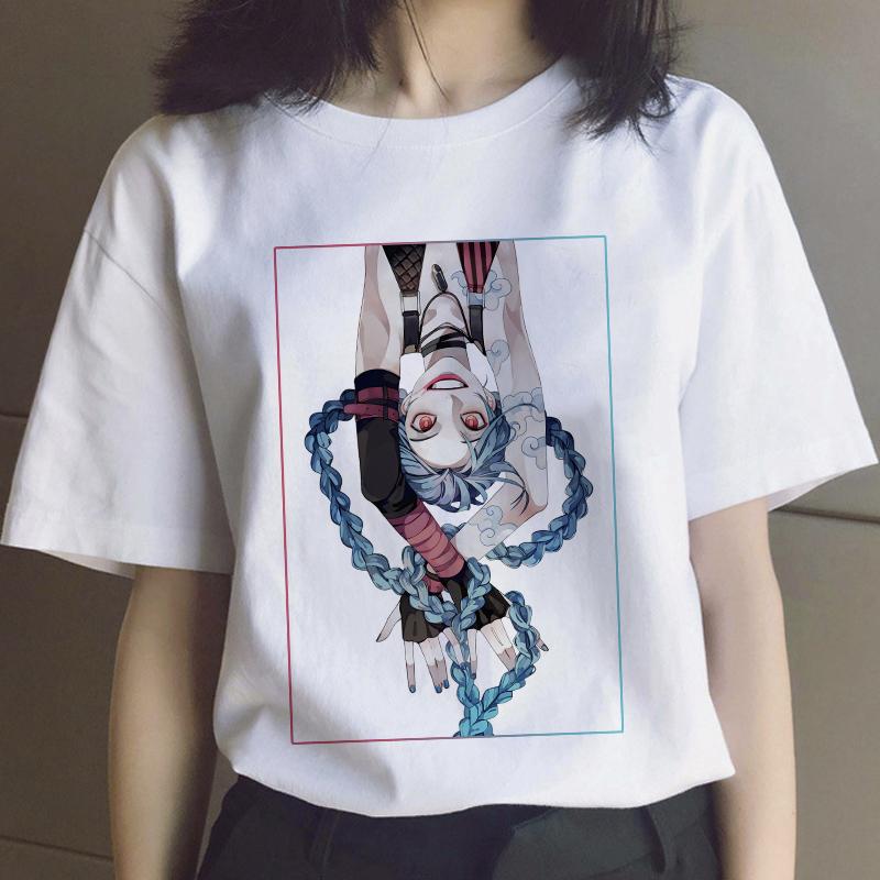 

2025 Jinx Arcane Women s T Shirt Clothes Anime Manga Game Kawaii Print Tshirt Femme Cartoons Casual T-Shirt Tees Summer Tops XL білий