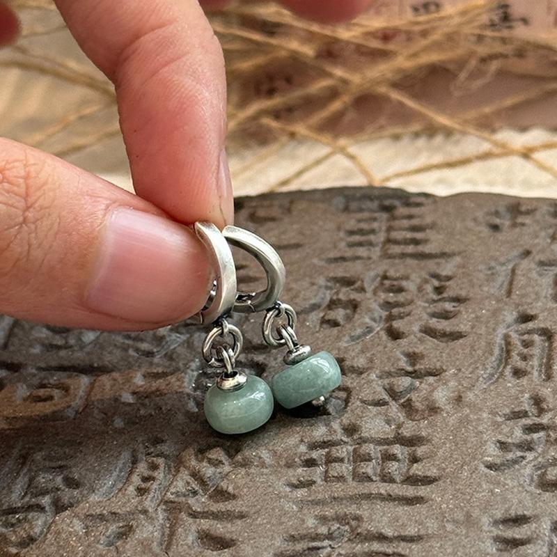 925 Silver Drop Earrings Hoop Pearl Leaf Vintage Irregular For Women Girl Gift Fashion Jewelry Dropship