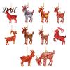 Acrylic Festive Hanging Pendants 2D Goat Christmas Tree Ornament, Zodiac Pendant with Gold String, Year Red Gradient Decor of The Ornament 2027,