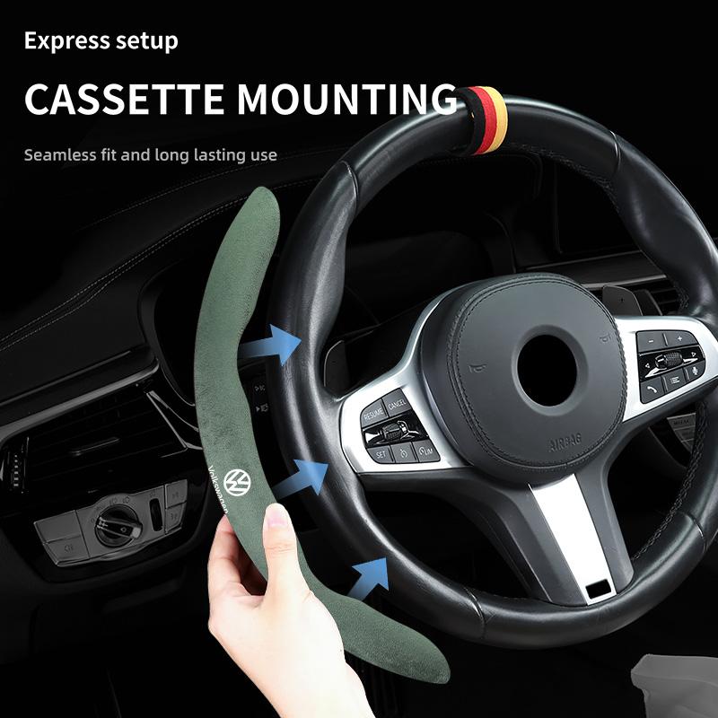 Leather Car Steering-wheel Cover Anti-slip Steer Wheel Cushion For Volkswagen VW Scirocco Passat Polo B5 B6 B7 CC Tiguan Sharan QS0