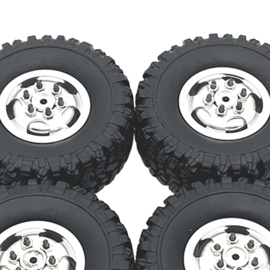 4 Pack of RC Tires and Wheels for 1/12 MN82 MN78 1/16 Car Spare Components