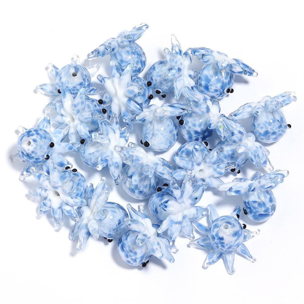 

High Quality Colorful Cute Cartoon Octopus Lampwork Beads Glass Beads Ocean Jewelry Beads for Jewelry Making DIY Bracele