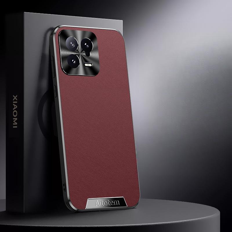 

Подходит для чехла для мобильного телефона Xiaomi 13pro, полностью закрывающий объектив, противоударный, деловой мужской 14ultra, ультратонкий однотонный кожаный чехол Mi 13