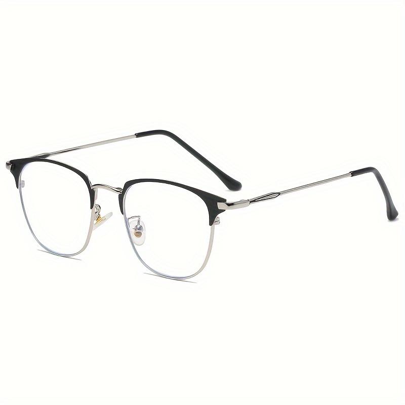 1 Pair Of Latest Vintage Retro Metal Half Framed Men And for Women Fashionable Eyeglasses Day And Night Dual Use Lens Anti-Blue Lens Light Color