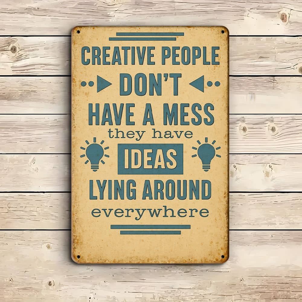"Vibrant Creatives" Inspirational Metal Sign, 8x12 Inch.