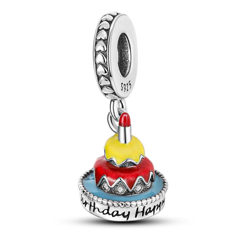 Fits Pan Braceletscopper Charms Color Strawberry Cherry Blueberries Fruit Sweet Original Diy Jewelry Birthday Fine Gifts