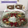 Christmas Door Pattern Bedding Uilt Set Uilt Cover Pillowcase Home Decoration Birthday Gift (1 * Duvet Cover + 2 * Pillowcase Without core)_XIA
