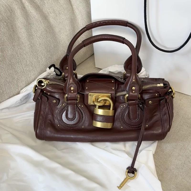 Retro Old Lock Bag Portable Messenger Bag 2025 Autumn and Winter New Women's Bag Hand Carry