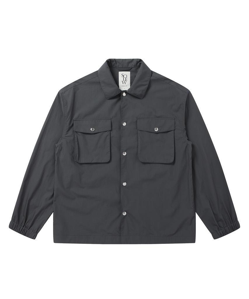 SOLEW Portobello Outer Snap Shirt_Charcoal