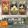 2D Vintage Japanese Noodle Kitty Retro Poster Wall Hanging