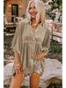 2025 Autumn Women's Solid Velvet Single-Breasted Pleated Long Sleeve Shirt - European and American Style