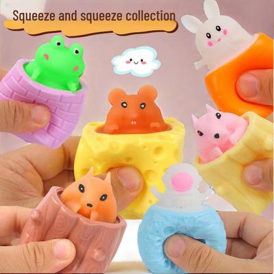 Juguete creativo para aliviar el estrés de ardilla y queso para niños